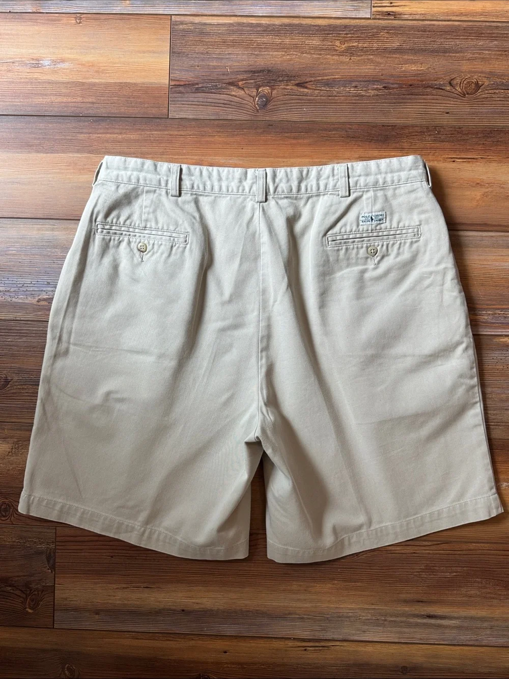 Polo Ralph Lauren Men’s Khaki Shorts Size 38 Classic 100% Cotton - Picture 2 of 3